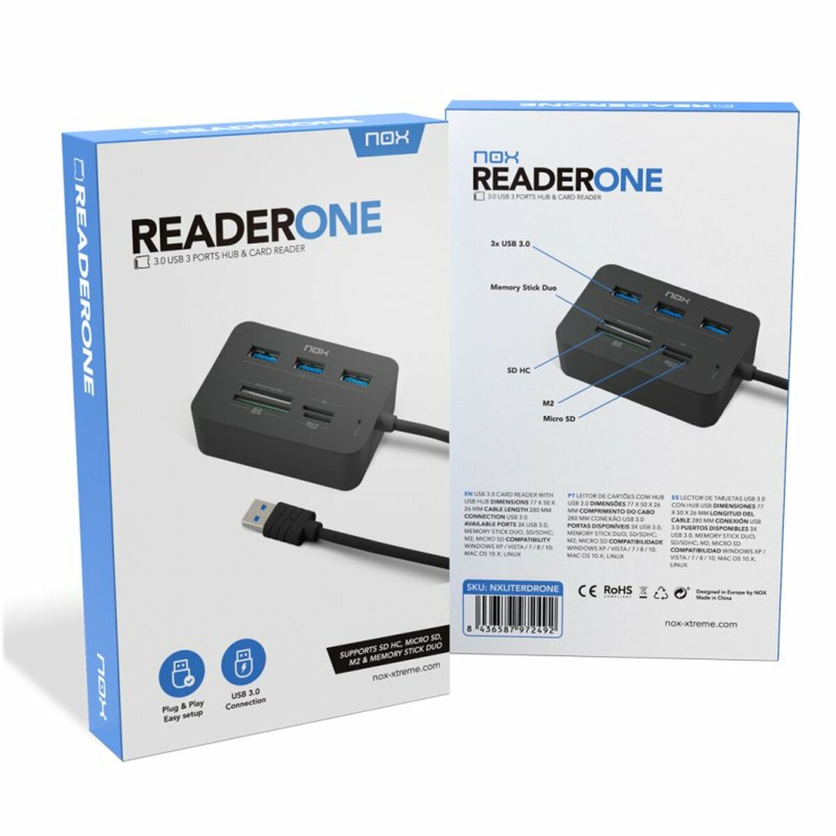 Hub USB Nox-Xtreme Lite Reader One Schwarz